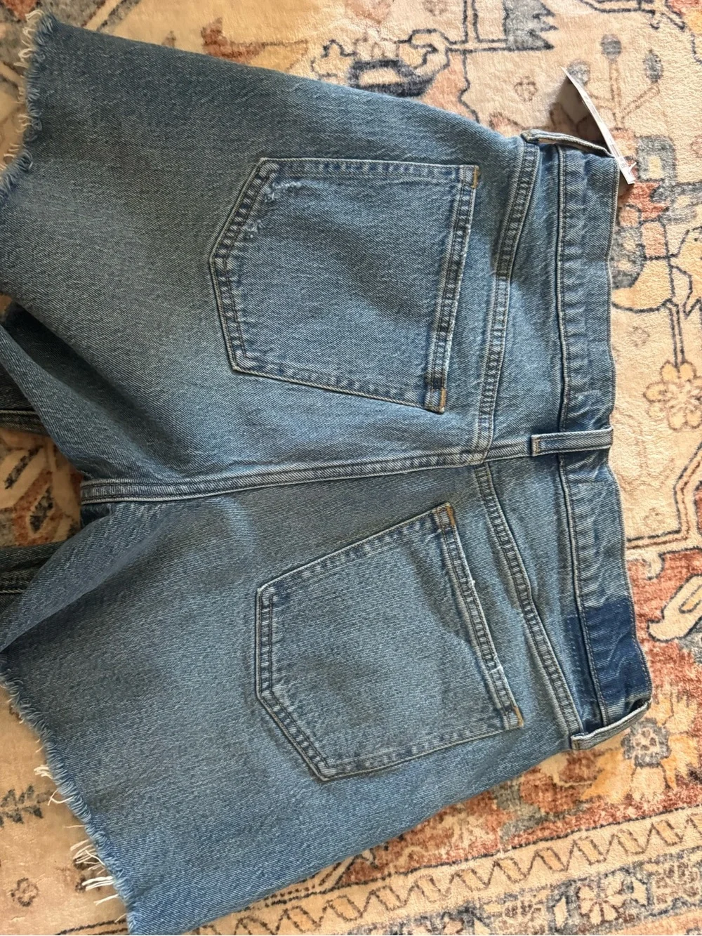 Abercrombie & Fitch High Rise Dad Short - Denim Cutoff Shorts